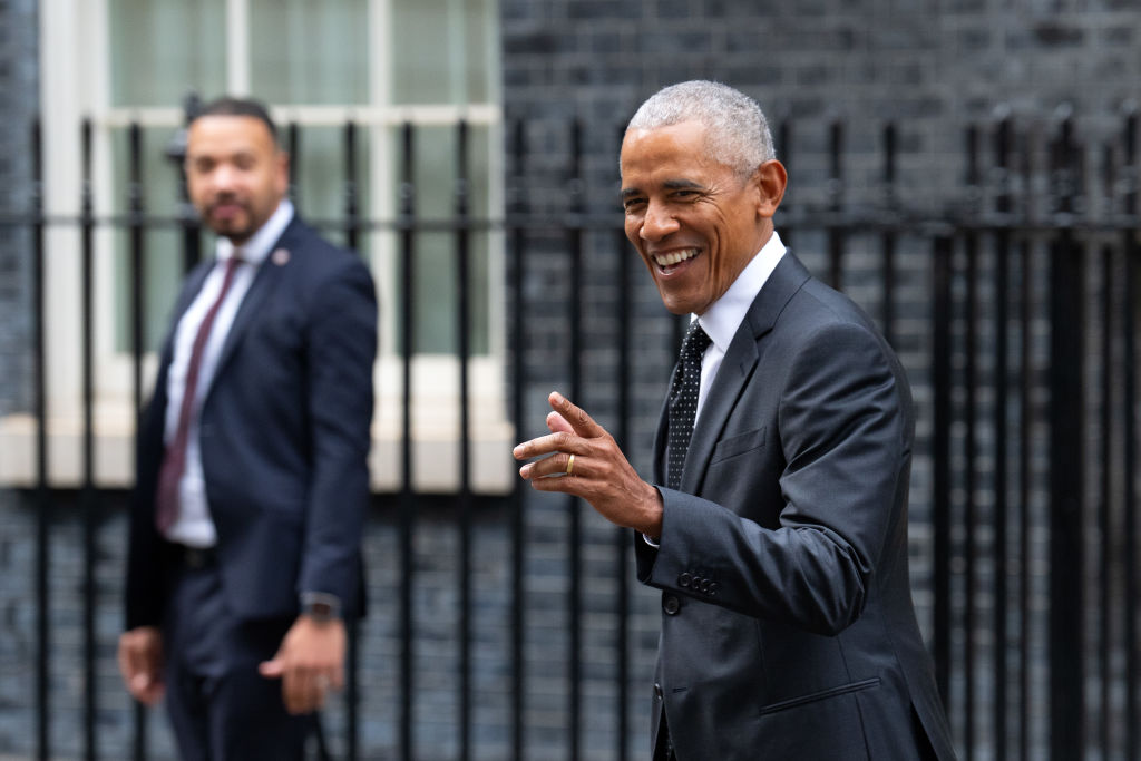 Former President Barack Obama Calls In To Downing Street For Private Visit With Rishi Sunak