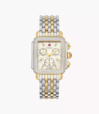 Michele Deco Two-Tone 18k Gold Diamond Watch