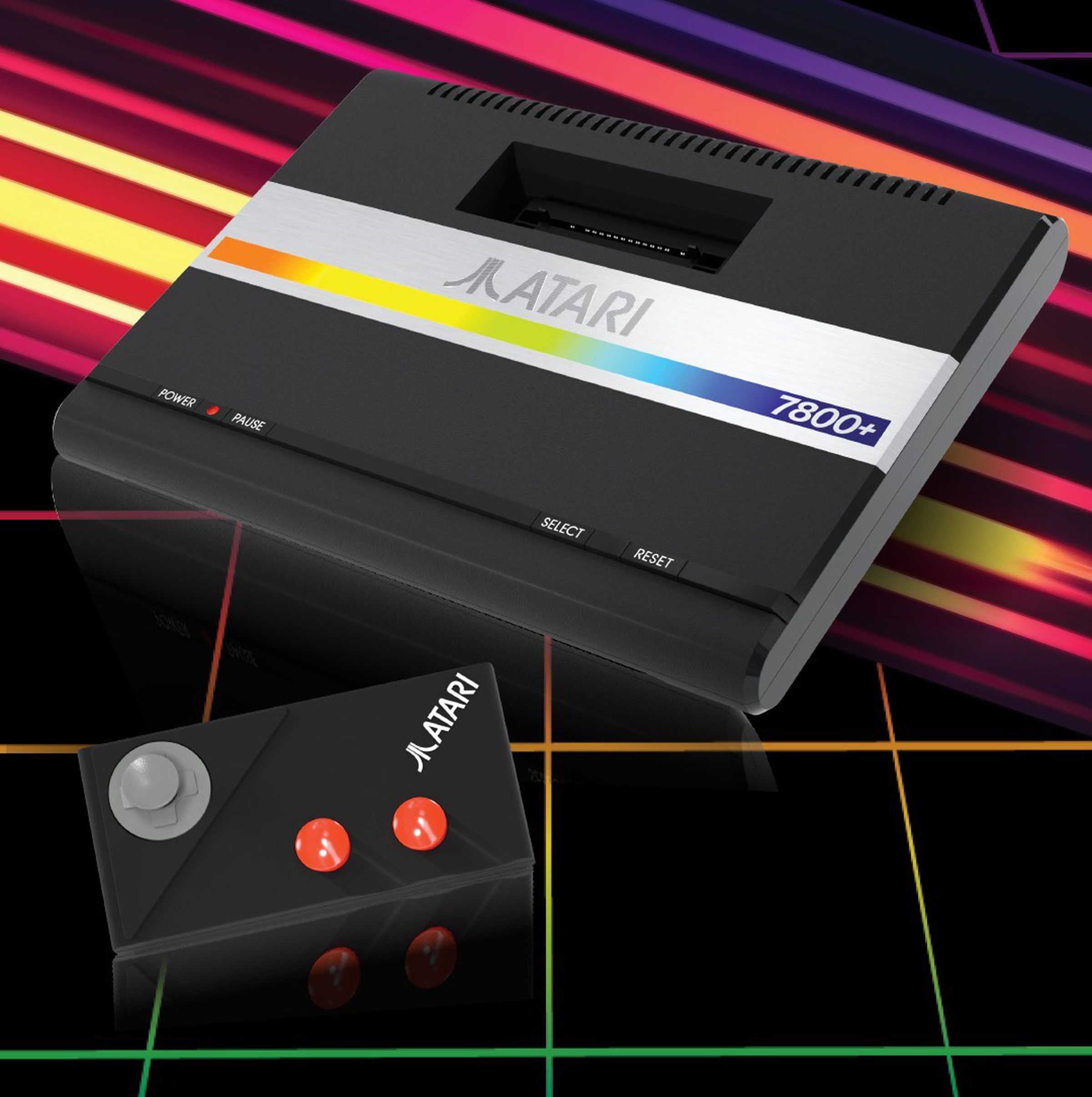 The Atari 7800 Plus comes bundled with the new CX78 Plus Wireless Gamepad (pictured).