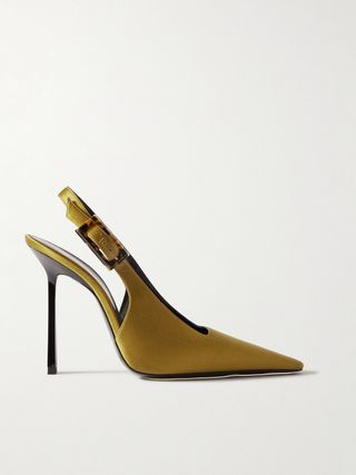 Climax Satin Slingback Point-Toe Pumps