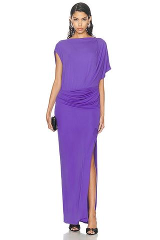 Hollins Asymmetric Cape Gown