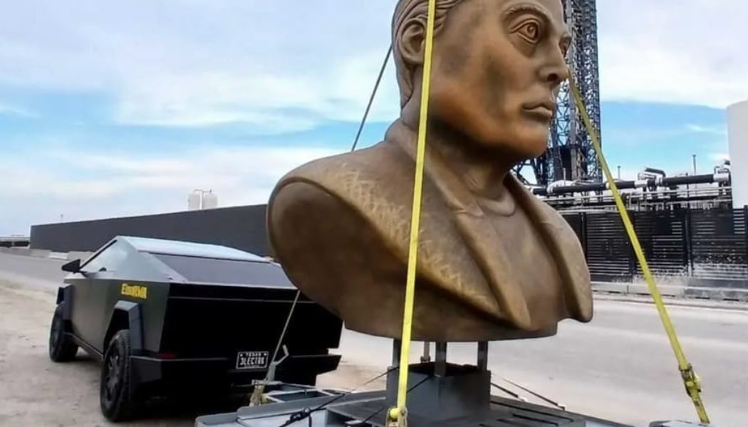 Elon Musk Meme Comes to Life in Giant Sculpture Towed by Cybertruck