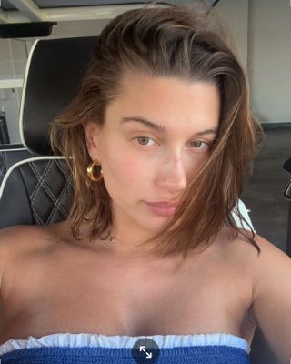 Hailey Bieber with 'no makeup' makeup