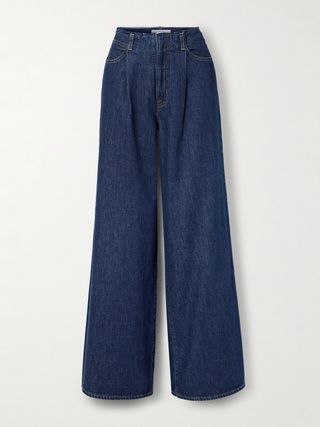 Taylor Pleated Low-Rise Wide-Leg Jeans