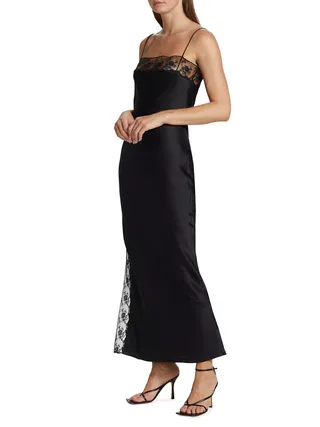 SIR., Willa Silk Satin Maxi-Dress