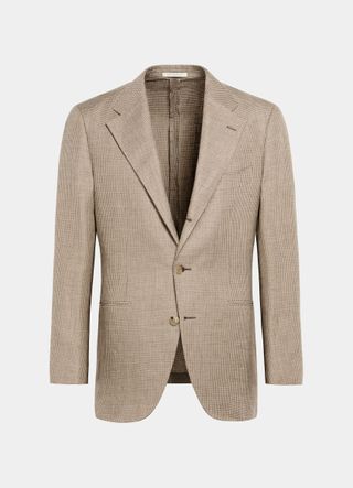 Suitsupply, Mid Brown Houndstooth Relaxed Fit Roma Blazer