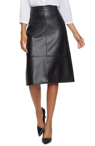 Faux Leather A-Line Skirt