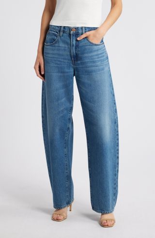 FRAME, Low Slung Barrel Leg Jeans