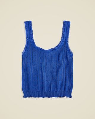 Pointelle Sweater-Tank in Premium Ultrafine Cotton