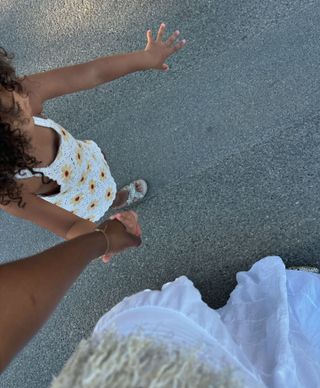 French mother posing with her daughter