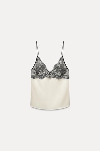 zara, Lace Lingerie Style Top