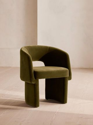 Morrell Dining Chair, Velvet, Olive