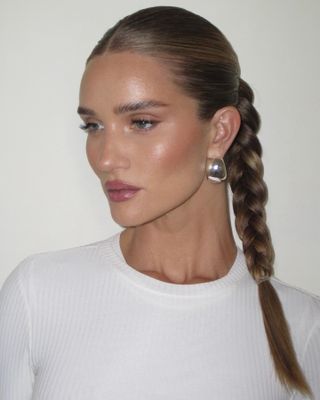 Rosie Huntington-Whitely with plait ponytail