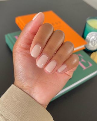 @paintedbyjools creamy taupe manicure