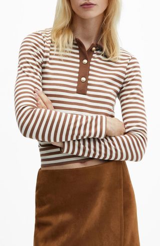 Stripe Long Sleeve Polo