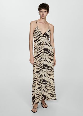 Long Animal-Print Dress