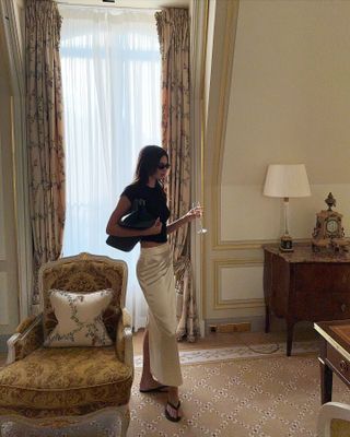 Kendall Jenner in a Paris hotel room