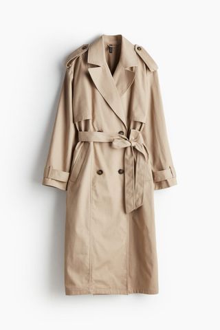 Beige Twill Trench Coat