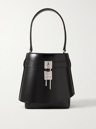 Black Leather Tote With a Top Handle