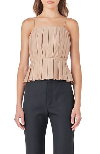 Pleated Peplum Top