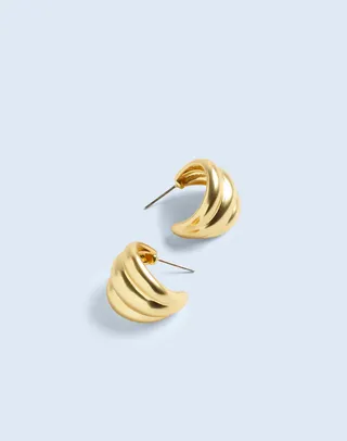 MW, Sculptural Chunky Ribbed Stud Earrings