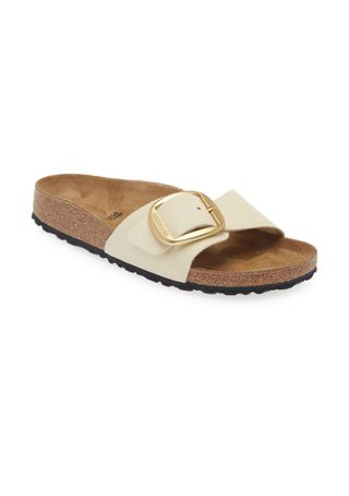 Birkenstock Madrid Big Buckle Slide Sandals in White