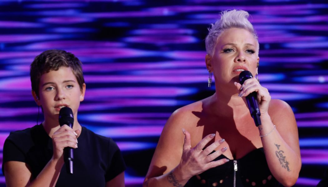 P!NK performs "What About Us" with daughter Willow at DNC