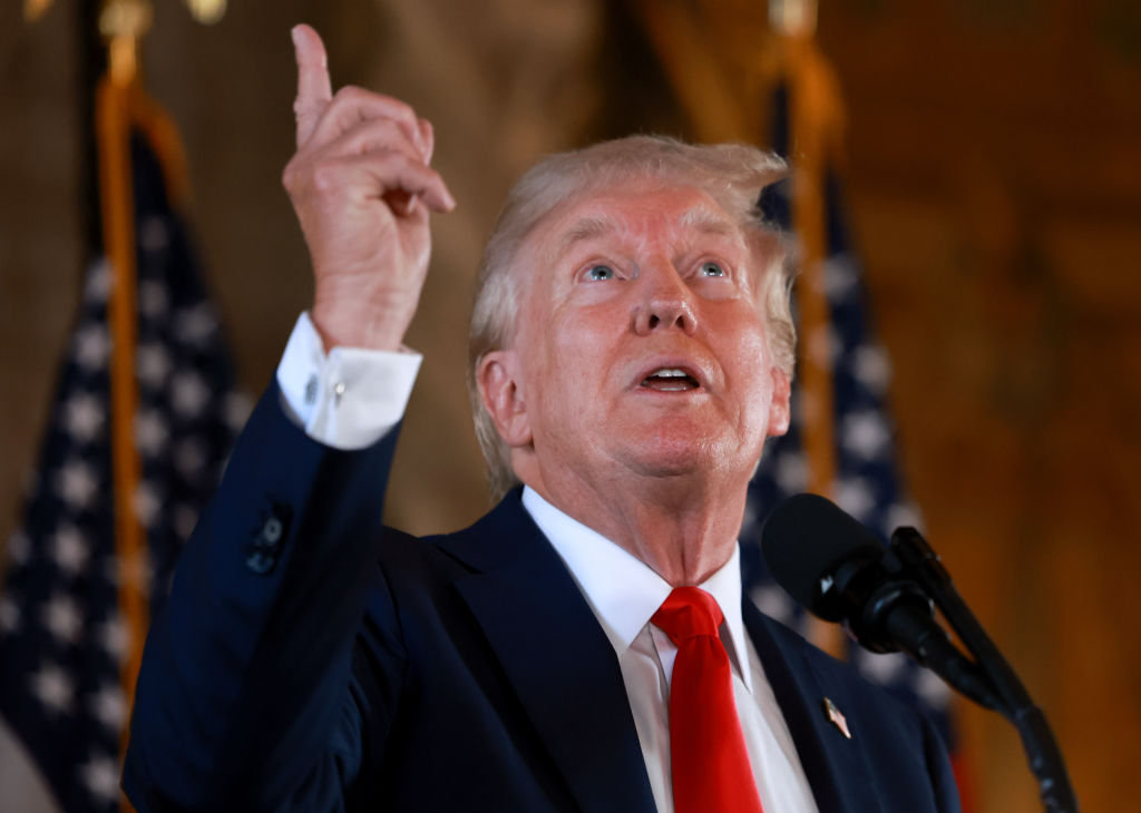 Republican Presidential Nominee Donald Trump Speaks To The Press In Palm Beach, Florida