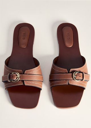 Buckle Leather Sandals