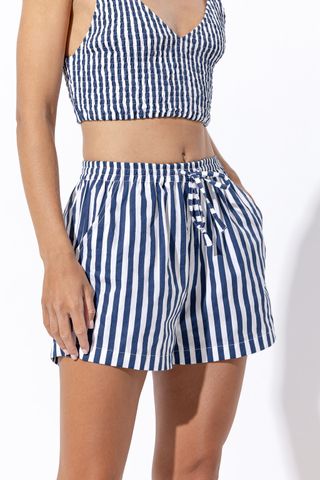 LUSANA Donovan Poplin Short in Blair Stripe