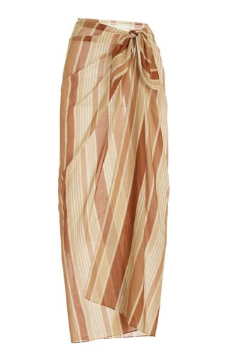 Soleil Soleil Exclusive Striped-Cotton Pareo