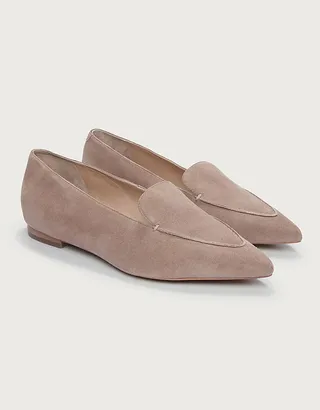 Pointed Suede Loafers