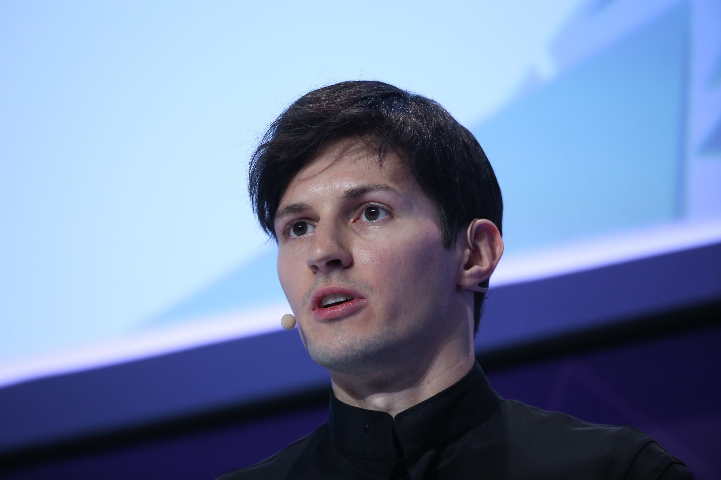 Pavel Durov onstage at Mobile World Congress.