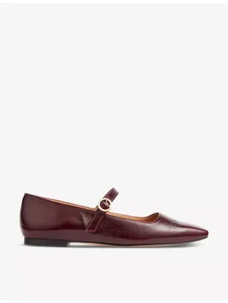 Willow Buckled Patent-Leather Mary Jane Flats