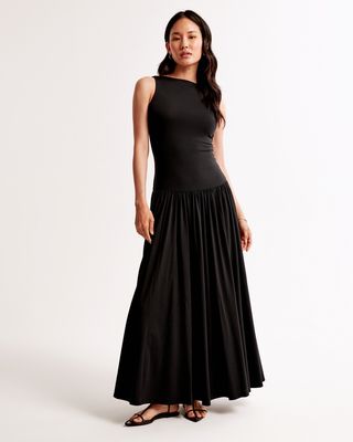 Knit Drop-Waist Maxi Dress