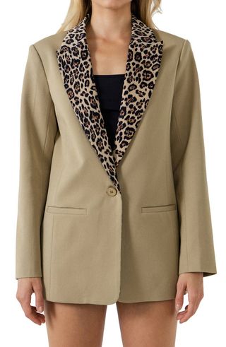 Leopard Collar Blazer