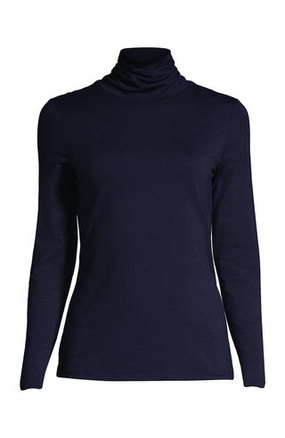 Lightweight Jersey Skimming Long Sleeve Turtleneck