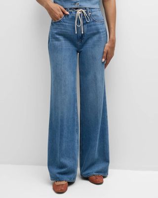 Zoey Drawstring Wide-Leg Jeans