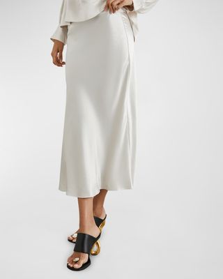 Berlin Satin Crepe Maxi Skirt