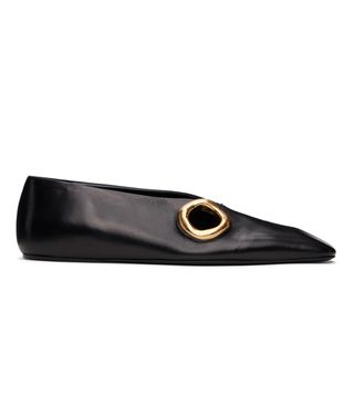 Jil Sander, Black Cutout Ballerina Flats