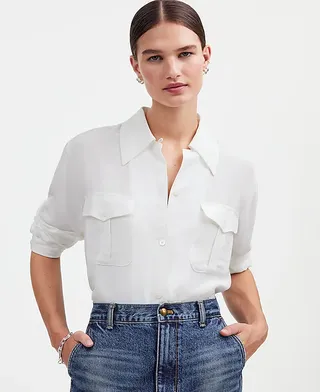 Madewell, Alexa Chung for Madewell Pleat-Pocket Button-Up Shirt