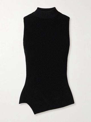 Asymmetric Ribbed-Knit Tank