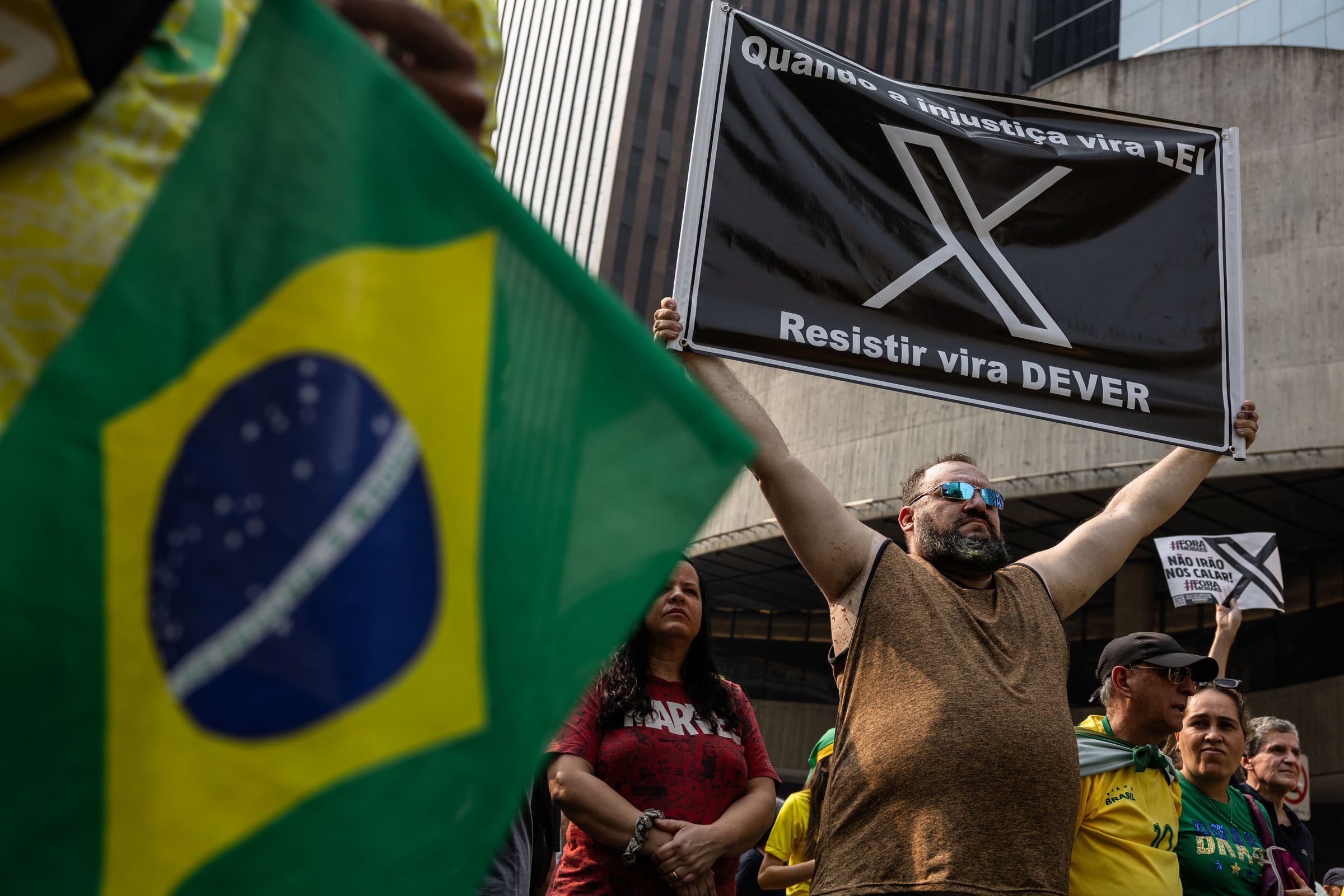 Former President Bolsonaro Holds Rally Against Brazil’s X Ban