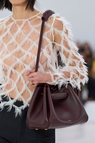 a close photo of the handbags on Loewe's spring 2025 runway