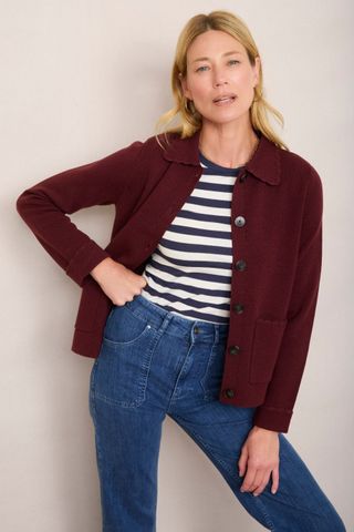 Cressida Knitted Jacket - Plum