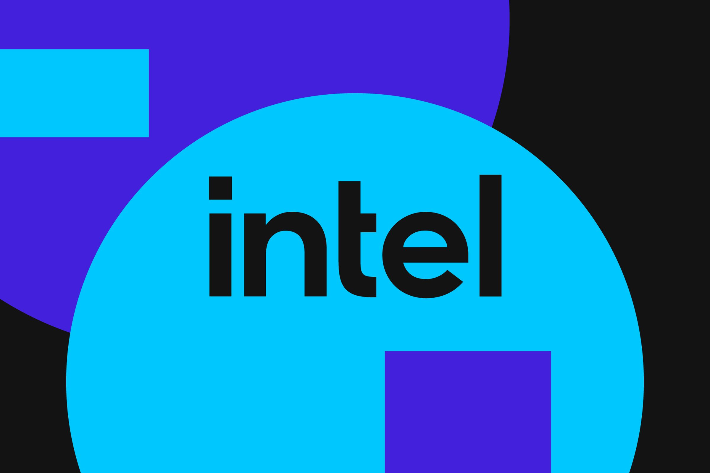 Image of the Intel logo in a blue circle on a black background.