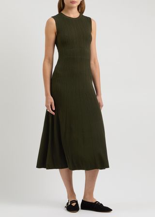 Ribbed-Knit Midi Dress