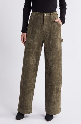 Franklin Rib Cage Faux Suede Carpenter Pants