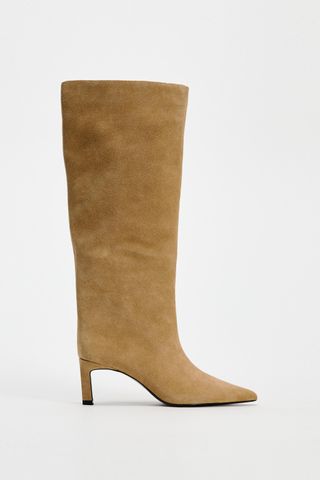 Split Suede Heeled Boots