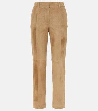 Coleman Cropped Suede Straight Pants